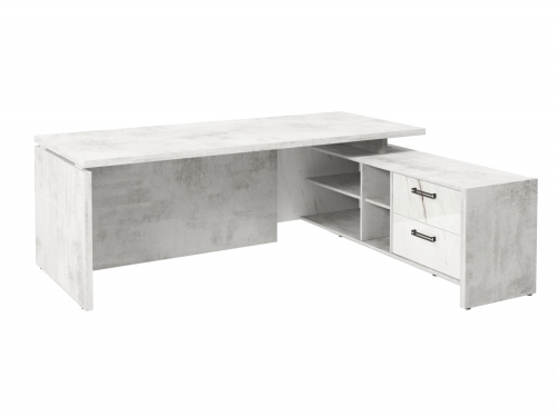 Стол с опорной тумбой FI-121R.GG (R) Хромикс белый/Мрамор Леванто белый Стол с опорной тумбой FI-121R.GG (R) Хромикс белый/Мрамор Леванто белый