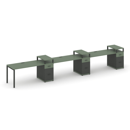 Бенч-система на 3 места с 3 опорными тумбами Concept CN.ORS-462 фото 2