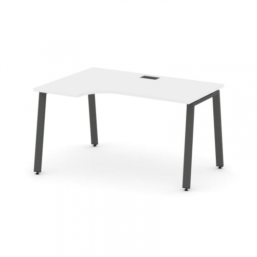 Style Project Стол рабочий эргоном. SN-6A.SPA-022(L) Антрацит/Металл Белый 1580*800/980*750 фото 21