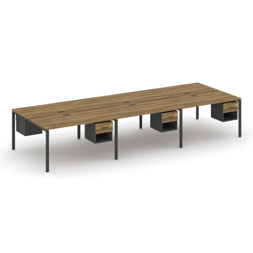 Бенч-система на 6 мест с подвесными тумбами Concept CN.DRS-157