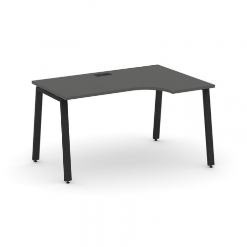 Style Project Стол рабочий эргоном. SN-6A.SPA-022(R) Антрацит/Металл Белый 1580*800/980*750