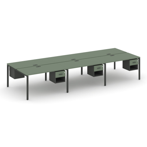 Бенч-система на 6 мест с подвесными тумбами Concept CN.DRS-157 фото 2