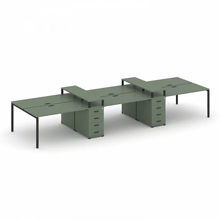 Бенч-система на 6 мест с 2 опорными тумбами Concept CN.DRS-466