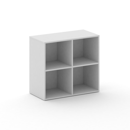 Стеллаж широкий низкий CRU.ST-300 МДФ Белый Бриллиант/Белый Бриллиант 896*442*807 фото 2