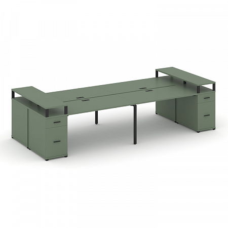 Бенч-система на 4 места с 2 опорными тумбами Concept CN.DRS-445