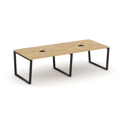 Style Project Стол переговорный SN-6T2.SPRG-044 Акация Лорка/Металл Антрацит/Заглушка Металл Антраци Style Project Стол переговорный SN-6T2.SPRG-044 Акация Лорка/Металл Антрацит/Заглушка Металл Антраци