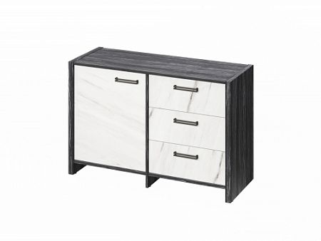 Тумба двухсекционная FB-12-01.G. Древесина Графит/Мрамор Леванто белый