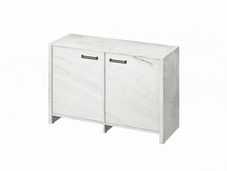 Тумба двухсекционная FB-12-02.G Хромикс белый/Мрамор Леванто белый