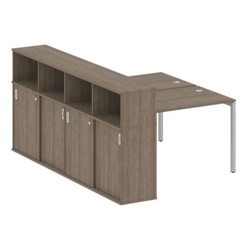 Бенч-система с шкафом-купе на П-обр. м/к Metal System Quattro 40БП.РС-СШК-4.2 фото 3