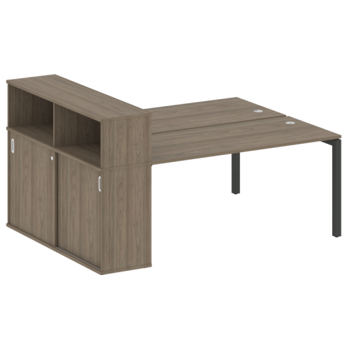 Бенч-система с шкафом-купе на П-обр. м/к Metal System Quattro 50БП.РС-СШК-2.4