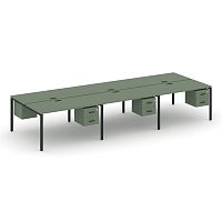 Бенч-система на 6 мест с подвесными тумбами Concept CN.DRS-155