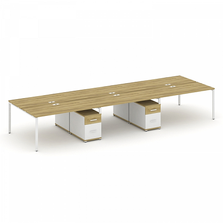 Бенч-система на 6 мест с 2 опорными тумбами Concept CN.DRS-348