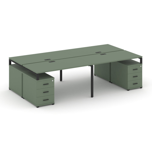 Бенч-система на 4 места с 2 опорными тумбами Concept CN.DRS-326