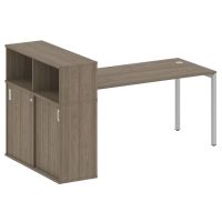 Стол офисный с шкафом-купе на П-обр. м/к Metal System Quattro 40БП.РС-СШК-3.4